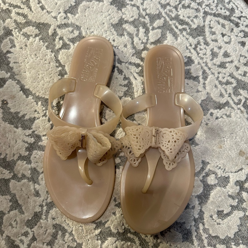 Ferragamo pandy jelly bow sandals